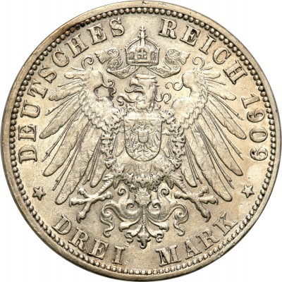 Niemcy, Badenia. 3 marki 1909 G, Karlsruhe