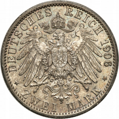 Niemcy, Lubeka, 2 marki 1906 A – RZADKIE