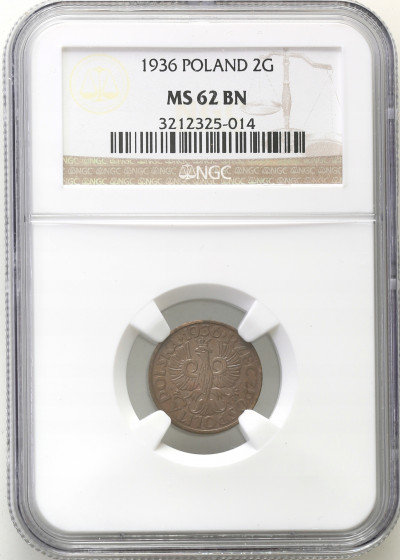 II RP 2 grosze 1936 NGC MS62 BN