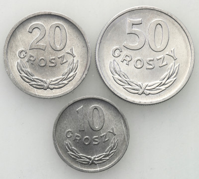 Monety 1968 aluminium zestaw 3 sztuk st.1