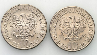 10 złotych 1959 + 65 Kopernik - zestaw 2 szt st.1