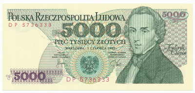 Banknot 5000 złotych 1982 seria DP st.1