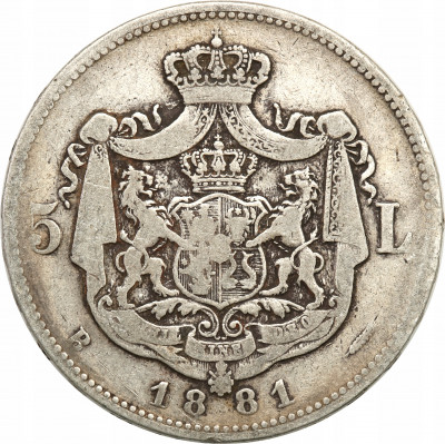 Rumunia, Karol I. 5 lei 1881 B, Bukareszt