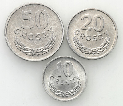 Monety 1967 aluminium zestaw 3 sztuk st.1