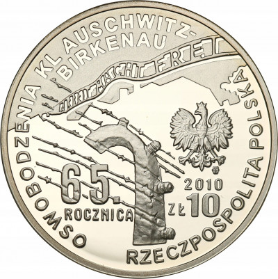 10 złotych 2010 Auschwitz - Pilecki st.L