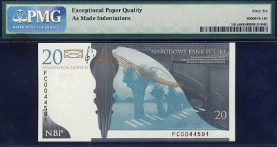 Banknot 20 złotych 2009 Fryderyk Chopin PMG 66 EPQ