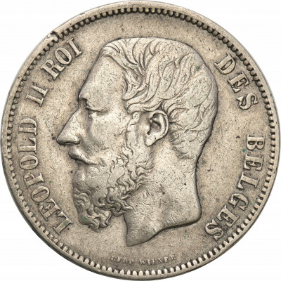 Belgia 5 franków 1874 st.3+