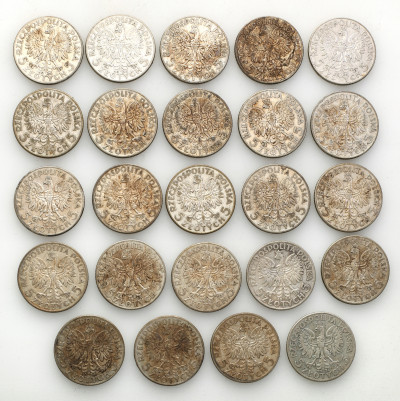 5 złotych 1934 głowa kobiety - zestaw 24 monet