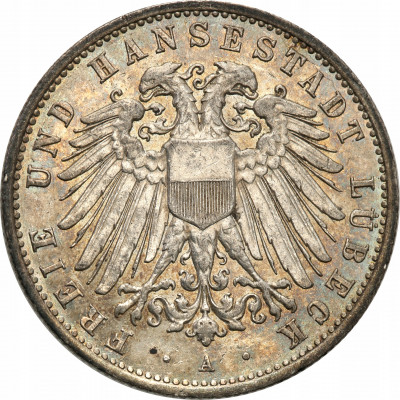 Niemcy, Lubeka, 2 marki 1906 A – RZADKIE
