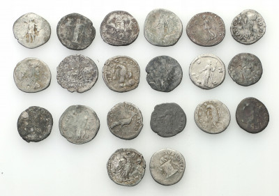 Rzym denary I - II w. - zestaw 20 sztuk - st.3-/5