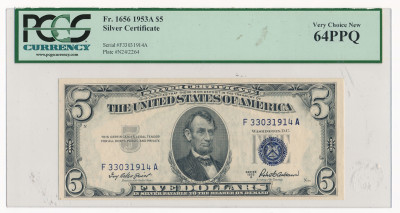USA 5 dolarów 1953 A SILVER PCGS 64 PPQ