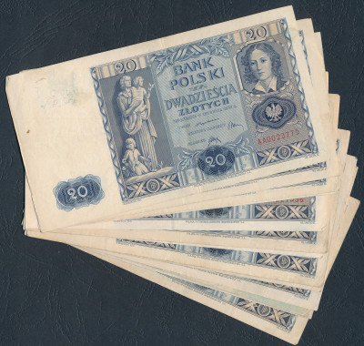 20 złotych 1936 - zestaw 15 banknotów