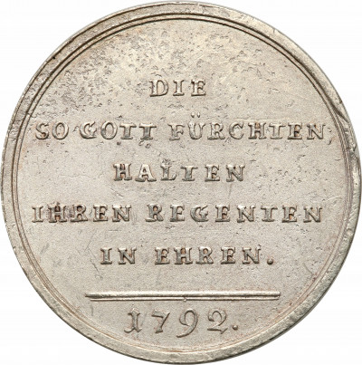 Niemcy, Fryderyk August III. Medal 1792, srebro