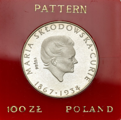 PRL PRÓBA srebro 100 złotych 1974 Skłodowska
