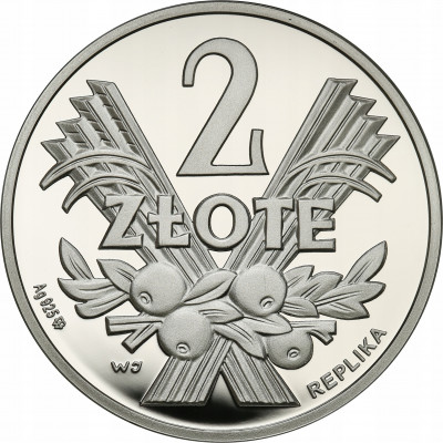 Polska REPLIKA monety 2 złote 1959 Jagody SREBRO