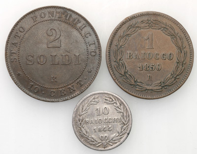 2 soldi 1866, 1 baiocco 1850, 10 baiocchi 1844