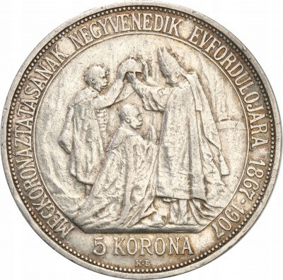 Węgry Franciszek Józef I 5 koron 1907 KB, Kremnica