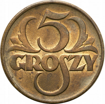 II RP. 5 groszy 1923 mosiądz – PIĘKNE