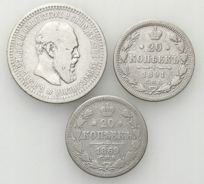 Rosja 25 kopiejek 1894 + 20 kopiejek 1869, 1891