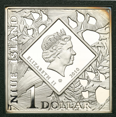 Niue/Polska dolar 2010 dziobak SREBRO st.L