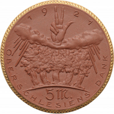 Górny Śląsk 5 Marek 1921 Oberschlesien - Porcelana