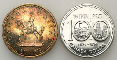 Kanada. Dolar 1973 + 1974 - zestaw 2 sztuk