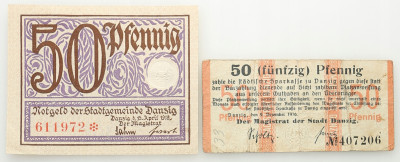 Gdańsk 50 fenigów 1916 + 1919