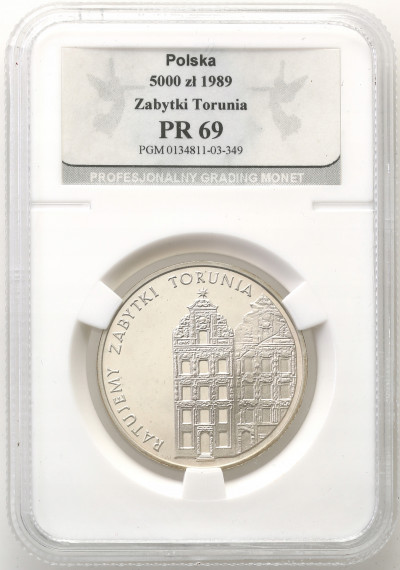PRL 5000 złotych 1989 Zabytki Torunia PCG PR69