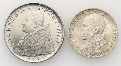 5 lire 1939 + 100 lire 1962, zestaw 2 monet