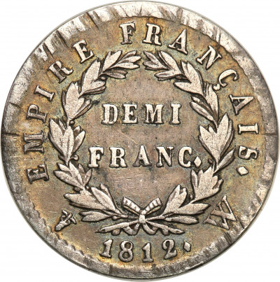 Francja. Napoleon Demi Franc = 1/2 franka 1812