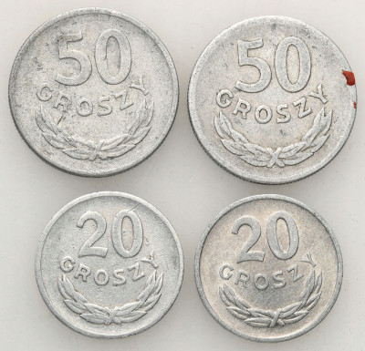 PRL monety aluminiowe rzadsza daty 4 szt. st.3/4