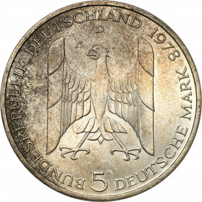 Niemcy, RFN. 5 marek 1978 D, Gustav Stresemann