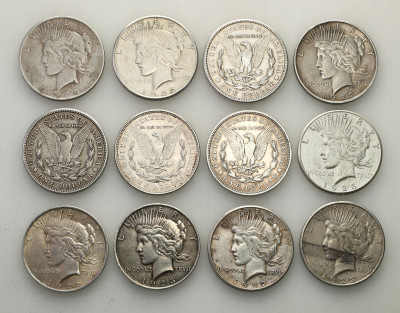 USA dolar 1923 Liberty RÓŻNE – zestaw 12 szt.
