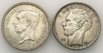 Belgia 20 franków 1934 + 1935 - zestaw 2 szt. st.2