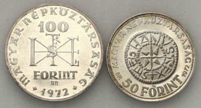 Węgry 100 + 50 forintów 1972 lot 2 szt st.1 PIĘKNE