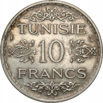 Tunezja 10 franków 1933 SREBRO st.1-