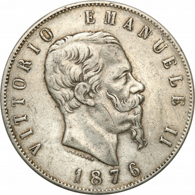 Włochy. 5 Lirów 1876 R Rzym st.2-