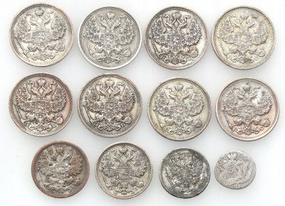 Rosja. 5 - 20 kopiejek, zestaw 12 monet