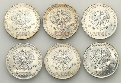 50 000 złotych 1988 Piłsudski - 6 sztuk