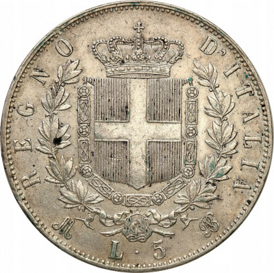 Włochy 5 lirów 1875 M st.2
