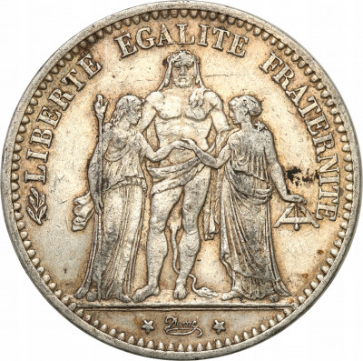 Francja 5 franków 1874 st.3+
