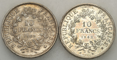 Francja 10 franków 1965 + 1968 (2 sztuki) st.2