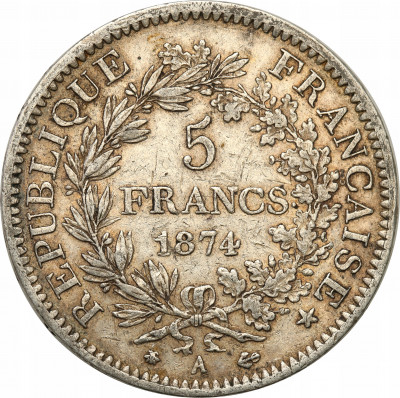 Francja 5 franków 1874 st.3+