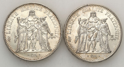 Francja 10 franków 1965 + 1970 SREBRO st.1