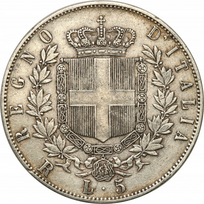 Włochy. 5 Lirów 1876 R Rzym st.2-