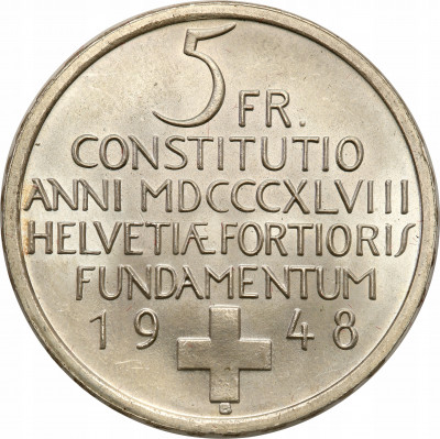 Szwajcaria 5 franków 1948 Konstytucja st.1