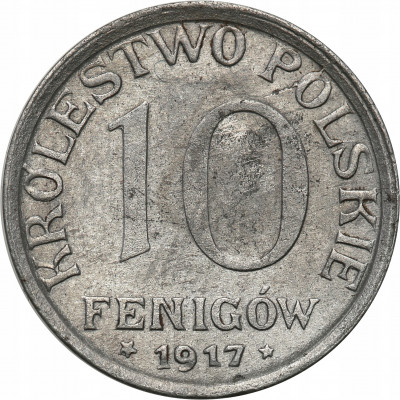 Polska. 10 fenigów 1917 - bliżej obrzeża - Rzadkie