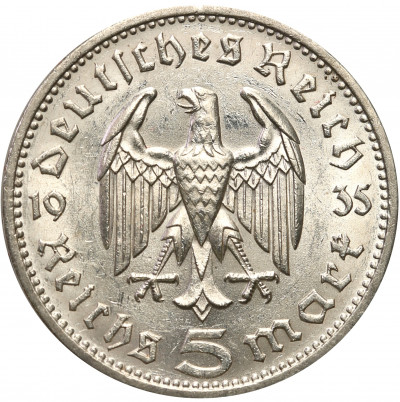 Niemcy. 5 Marek 1935 A Hindenburg st.1-/2+