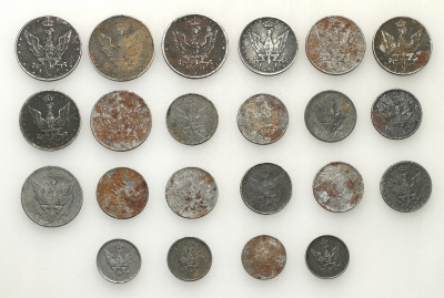 Królestwo Pol. Zestaw Fenigów 1, 10 i 20 – 22 szt