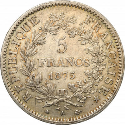 Francja 5 franków 1875 A st.2+